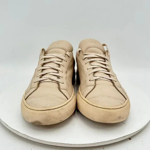 Common Projects Achilles Low Size EU 40 Men 7 Women 10 Brown Beige Leather Shoes - Picture 2 of 12